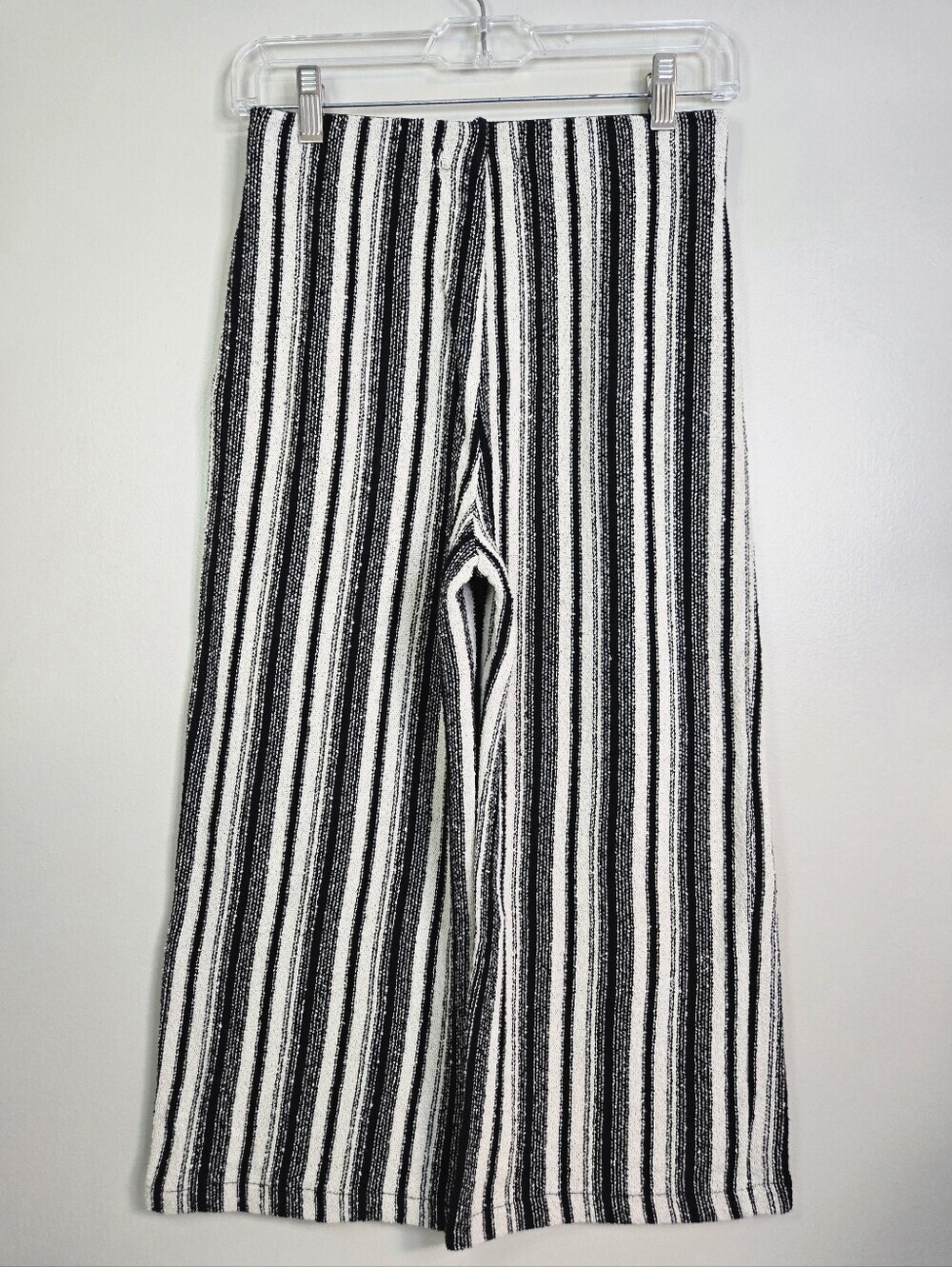 Zara Black & Cream Striped Wide-Leg Knit Pants, Size 11-12 ~ EUC - Picture 5 of 6